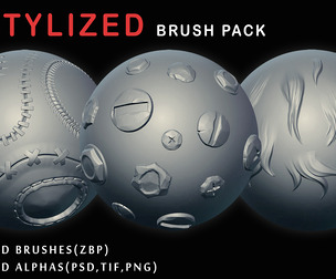 90 Stylized Brushes/Alphas