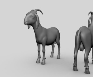 Goat BaseMesh - Topology + UV Map