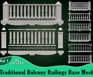 Traditional Balcony Railings Base Mesh Vol 1