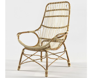 RETRO RATTAN HIGH BACK LOUNGE CHAIR by Palecek