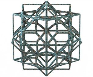 Wireframe Shape Compound of Three Cubes