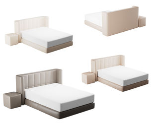 Luxurious Cream Bed With Headboard