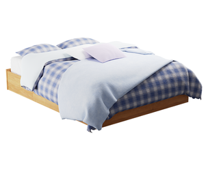 Elegant Herringbone Headboard Bed