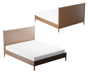 Sophisticated Slat Headboard Bed