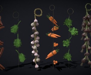 Six Hanging Food Stuffs