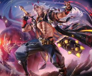 Genshin Impact: Arataki Itto JPG/PSD