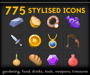 775 Crafting & Resources Stylized Icons