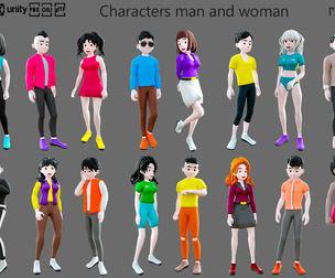 Characters man and woman