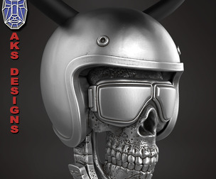 skull Pendant jewelry Biker skull 2 3D print model