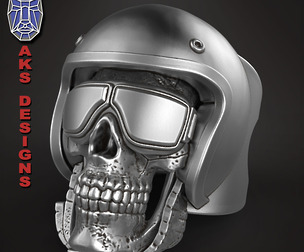 Jewelery Ring Biker Skull 2 3d  print stl file