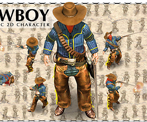 2D Cowboy with rifle