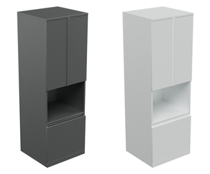 Contemporary Gray Shelf Unit