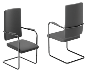 Sleek Black Cantilever Chair