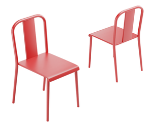 Minimalist Red Metal Chair