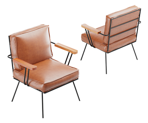 Elegant Tan Leather Armchair