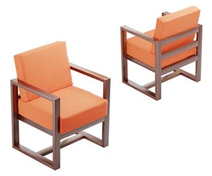 Velvet Pinewood Chair