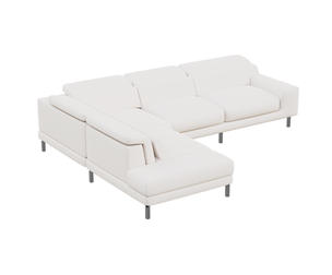 Sleek White Corner Sofa