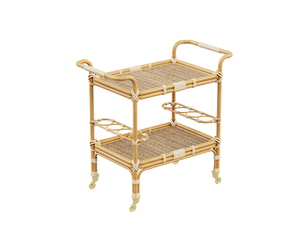 Boho Chic Rattan Bar Cart