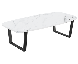 Artisan Coffee Table With Marble And Metal Accents