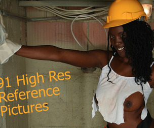 PRC017 - Black woman with heavy equipment