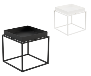 Minimalist Cubist Black Side Table