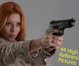 PRC030 - Redhead in Trenchcoat with a pistol
