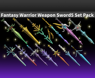 Fantasy Warrior Weapon Sword5 Set Pack