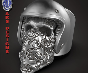 skull Ring jewelry Biker skull 3 STL file