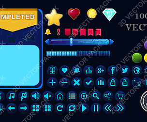 Game UI Vector set Space theme