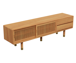 Wooden Slatted Media Console
