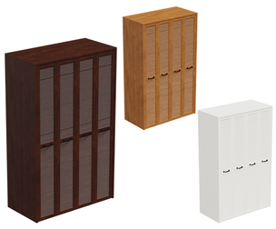 Contemporary Mahogany Shutter Door Cabinet