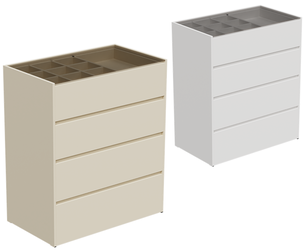 Minimalist Beige Open Shelf Cabinet