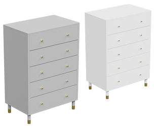 Scandinavian Ash Gray Legged Cabinet