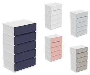 Modern Navy Stacked Cabinet