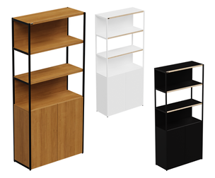 Industrial Walnut Modular Cabinet