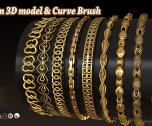50 Chain 3D Model and Curve brush Vol 1