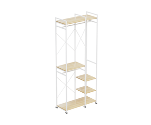 Modern Metal And Wood Shelf On Wheels