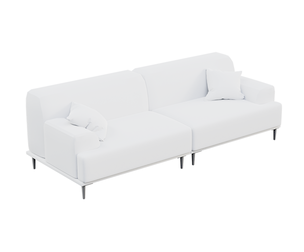 Sleek White Corner Sofa