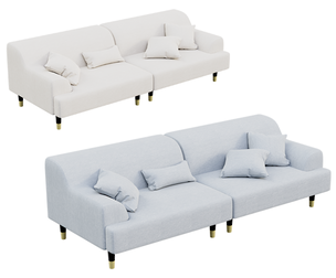 Contemporary White Loveseat
