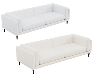 Minimal White Three-Seater Sofa