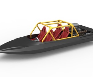 Quad Jet sprint boat Scale 1:25