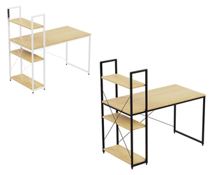 Industrial Work Desk With Shelves