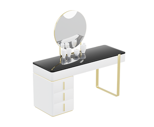Modern Vanity Table With Golden Accents