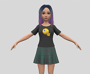 Young woman with colorful hair