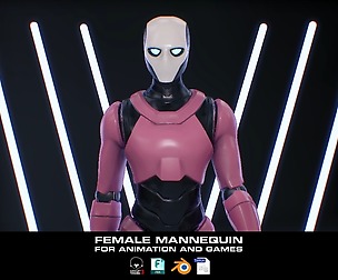 Female mannequin model for animation and games