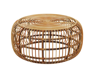 Bohemian Rattan Ottoman Table