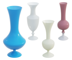 Sleek Blue Hourglass Vase