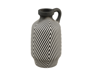 Contemporary Black And White Zigzag Vase