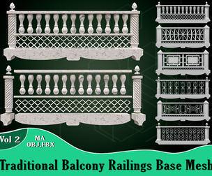 Traditional Balcony Railings Base Mesh Vol 2