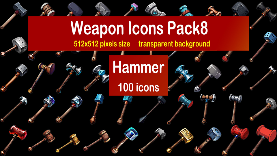 Weapon Icons Pack8 - Hammer